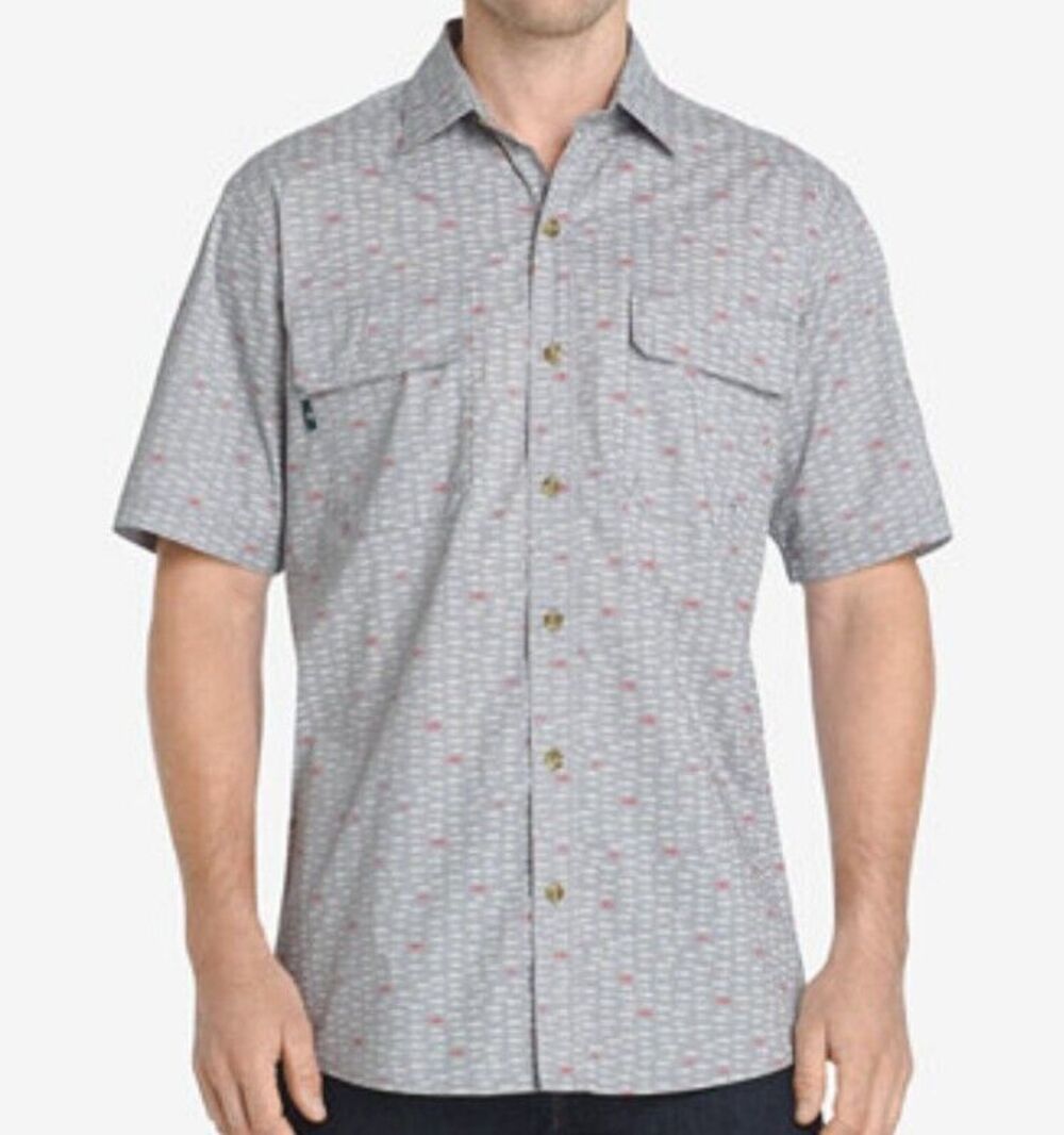 G.H. Bass & Co. Mens Printed Fishing Shirt Short Sleeve Size XL